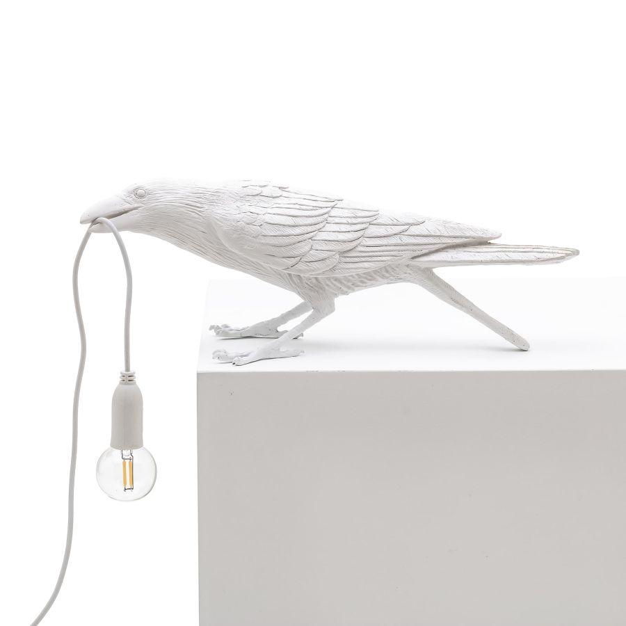 resin Indoor/Outdoor LED Table Lamp Bird Lamp Playing by Seletti #White#Outdoor