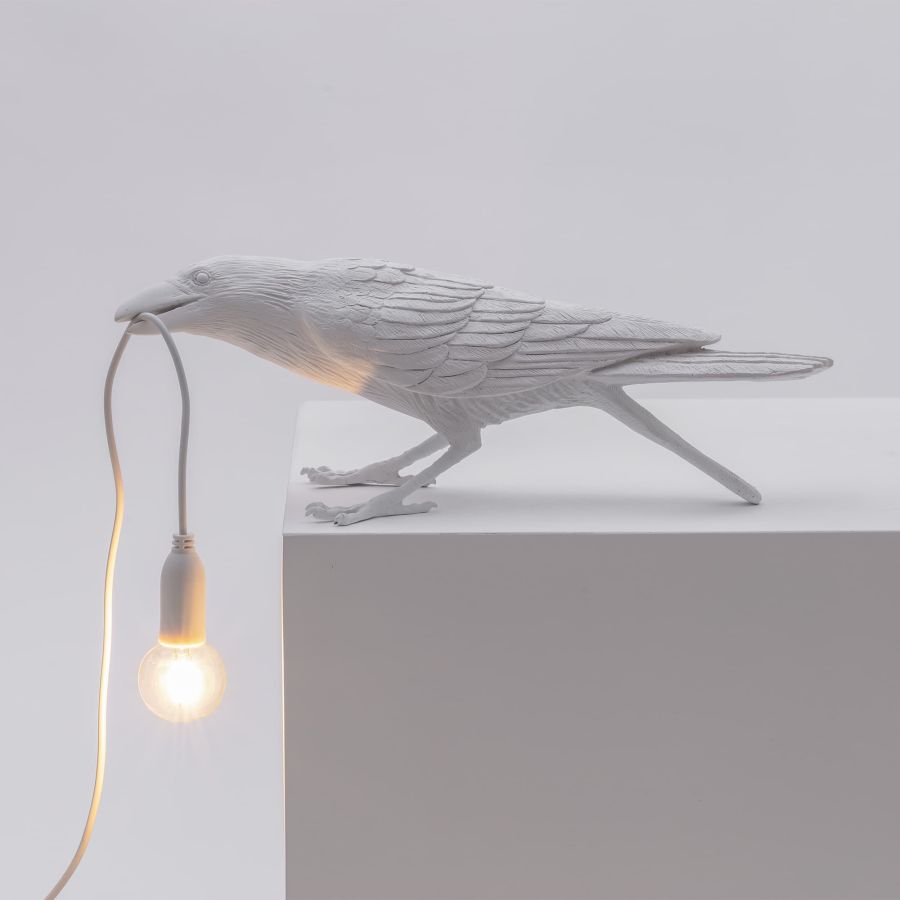 resin Indoor/Outdoor LED Table Lamp Bird Lamp Playing by Seletti #White#Outdoor