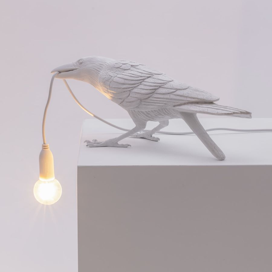 resin Indoor/Outdoor LED Table Lamp Bird Lamp Playing by Seletti #White#Outdoor