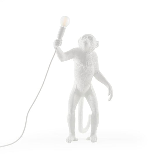 LED Resin Indoor/Outdoor Table Lamp Monkey Lamp Standing by Seletti #White