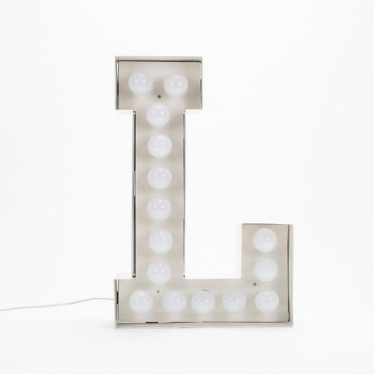 Metal Indoor Floor Lamp Vegaz Alphabet "L" by Seletti