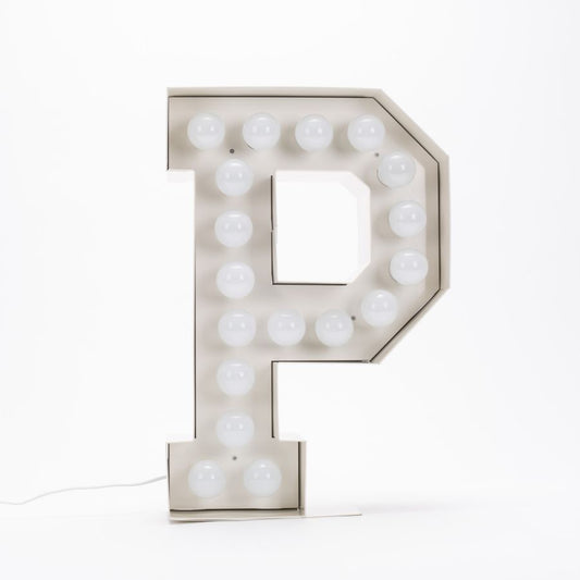 Metal Indoor Floor Lamp Vegaz Alphabet "P" by Seletti