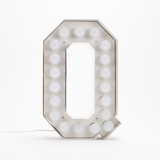 Metal Indoor Floor Lamp Vegaz Alphabet "Q" by Seletti