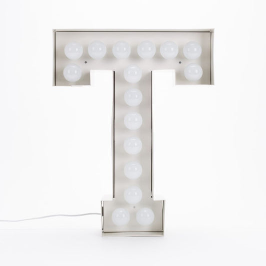 Metal Indoor Floor Lamp Vegaz Alphabet "T" by Seletti