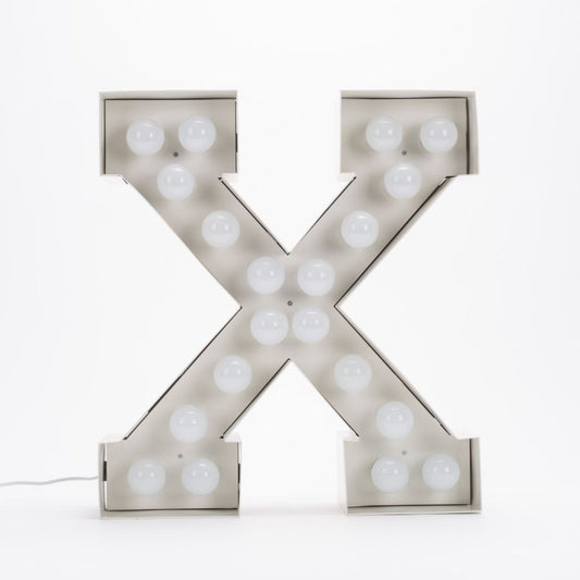 Metal Indoor Floor Lamp Vegaz Alphabet "X" by Seletti