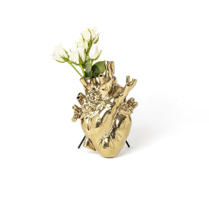 Fine Porcelain Vase Love in Bloom Heart by Seletti #Gold