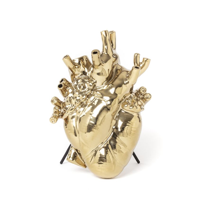 Fine Porcelain Vase Love in Bloom Heart by Seletti #Gold