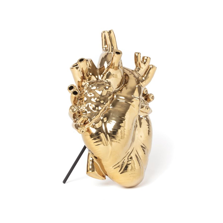 Fine Porcelain Vase Love in Bloom Heart by Seletti #Gold