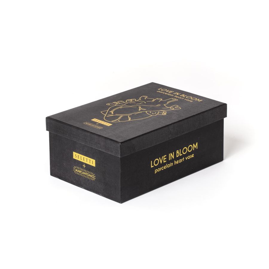 Fine Porcelain Vase Love in Bloom Heart by Seletti #Gold