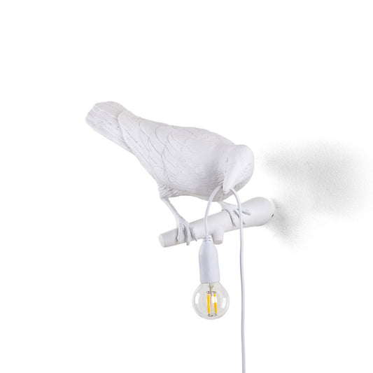 resin Indoor/Outdoor LED Wall Lamp Bird Lamp Looking Right by Seletti #White