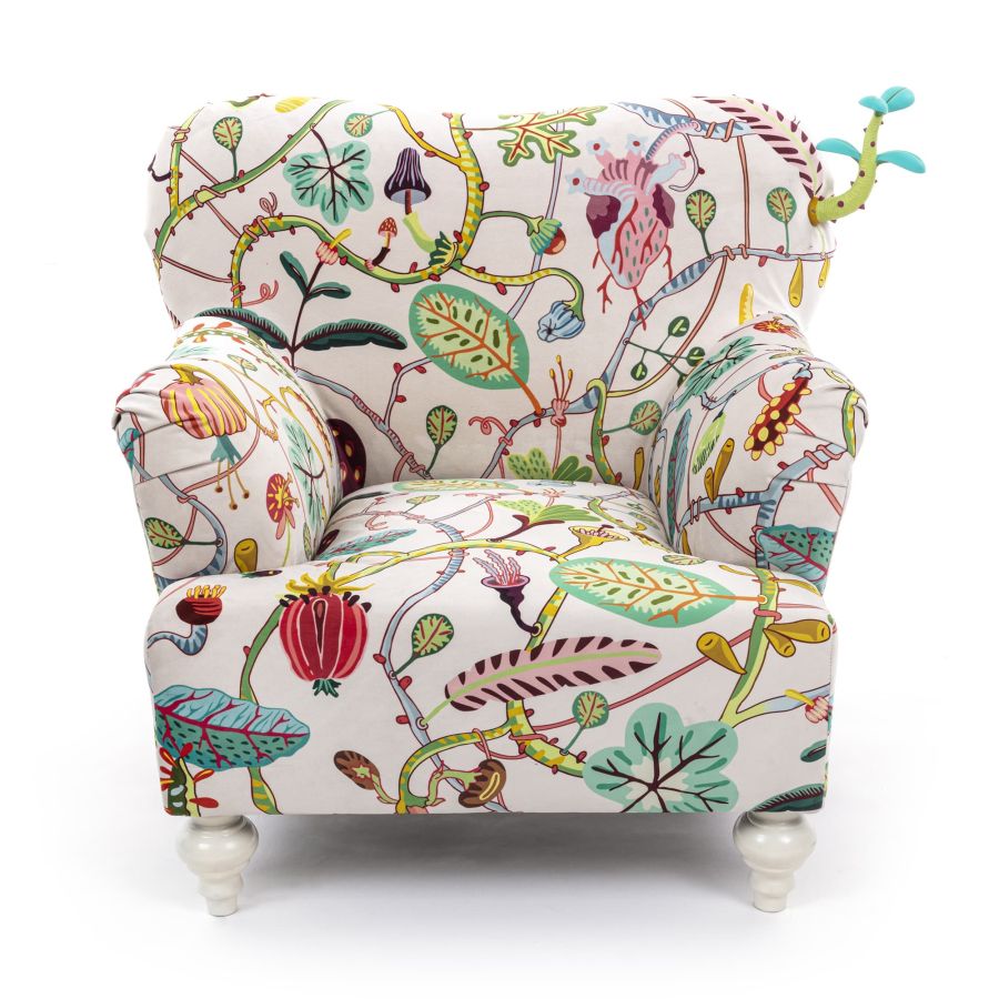 Fully Upholstered Armchair Botanical Diva by Seletti #White