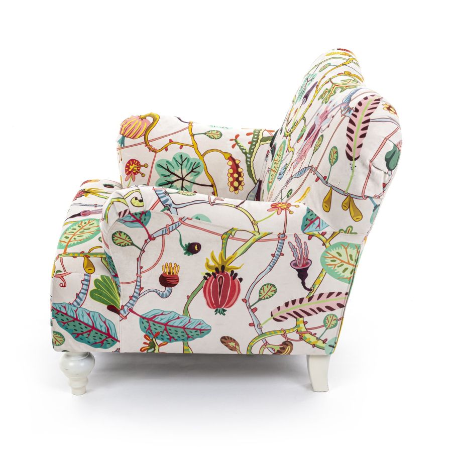 Fully Upholstered Armchair Botanical Diva by Seletti #White