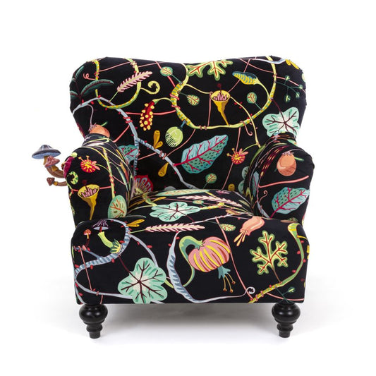 Fully Upholstered Armchair Botanical Diva by Seletti #Black