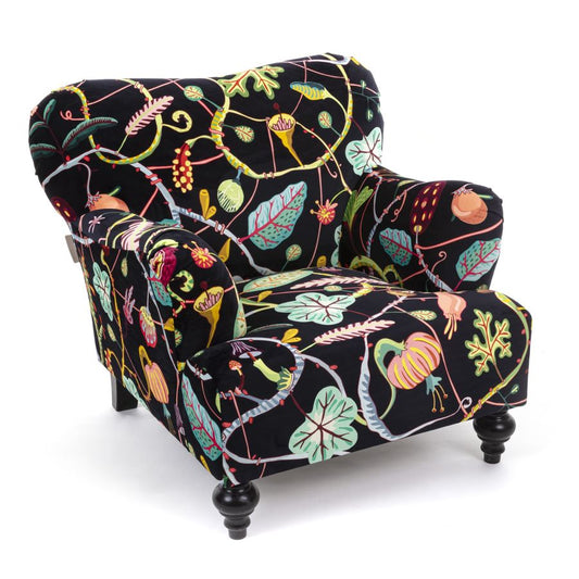 Fully Upholstered Armchair Botanical Diva by Seletti #Black