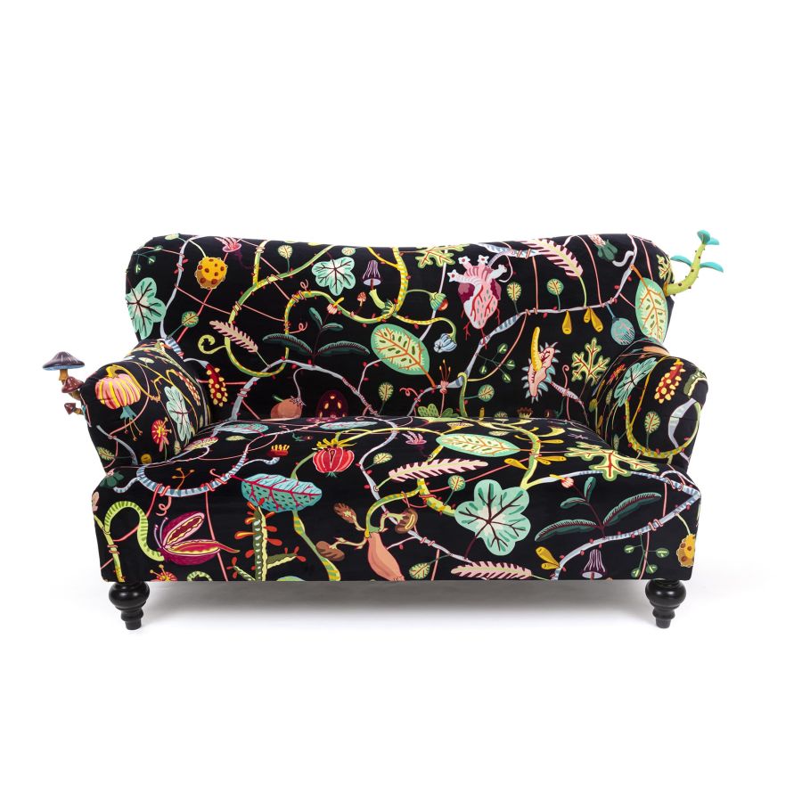 Fully Upholstered Sofa Botanical Diva by Seletti #Black