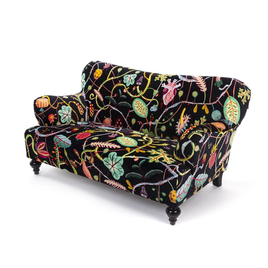 Fully Upholstered Sofa Botanical Diva by Seletti #Black