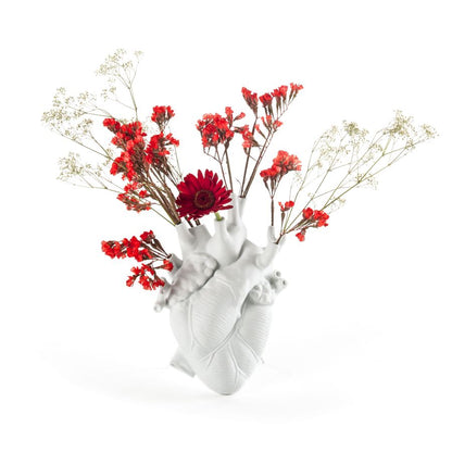 Fine Porcelain Vase Love in Bloom Heart by Seletti #White