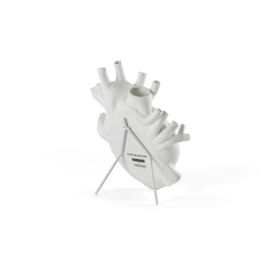 Fine Porcelain Vase Love in Bloom Heart by Seletti #White