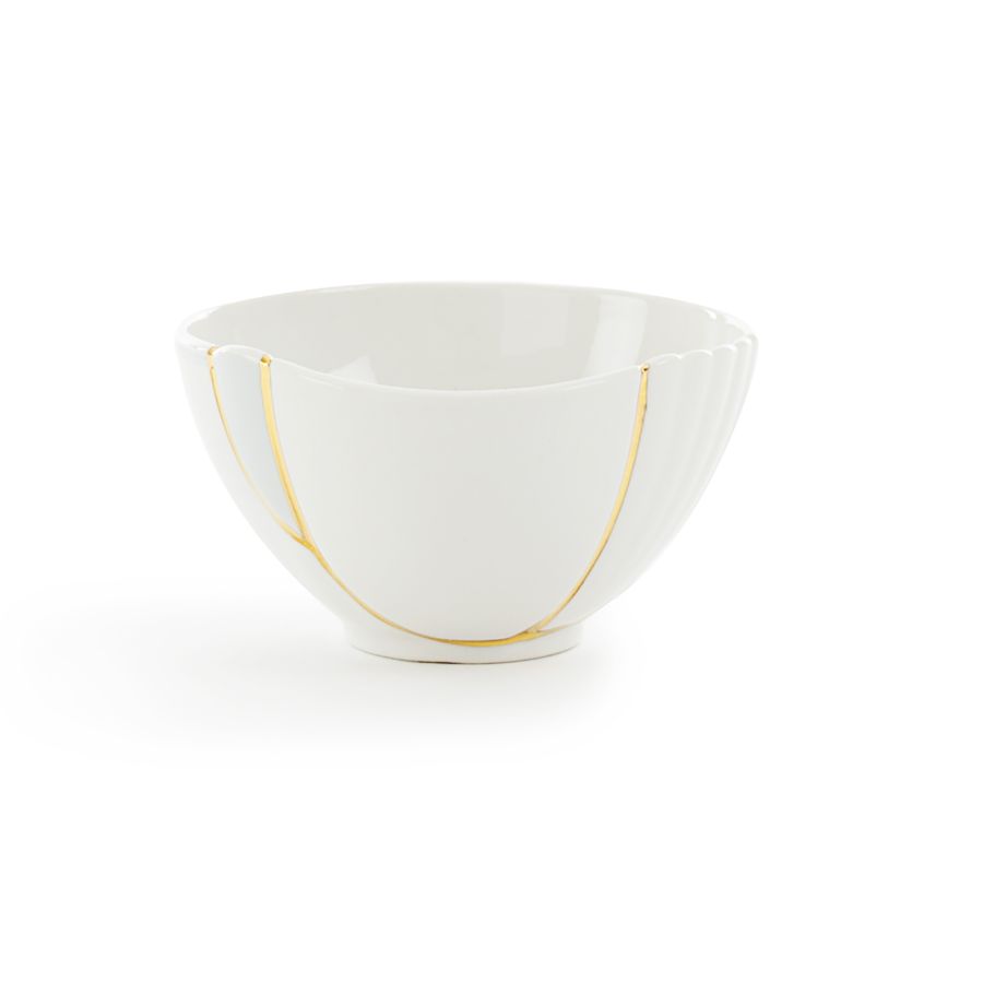 Porcelain and gold plated Bowl Kintsugi by Seletti #No.3