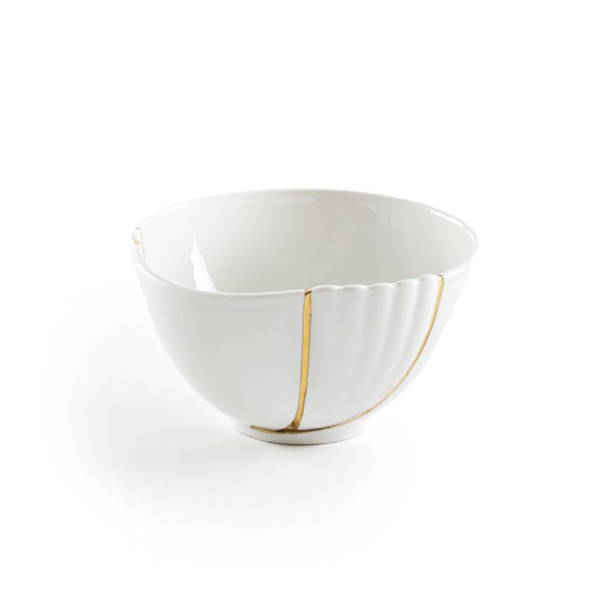 Porcelain and gold plated Bowl Kintsugi by Seletti #No.3