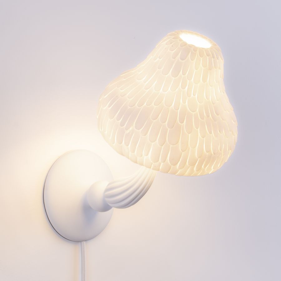 LED Resin Indoor Wall Lamp Mushroom Lamp by Seletti #White