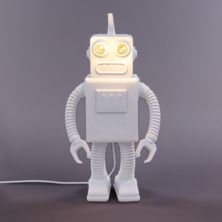 LED Resin Indoor Table Lamp Robot Lamp by Seletti #White