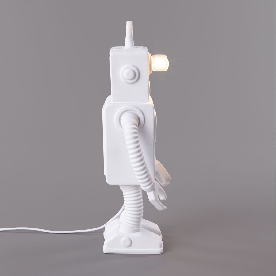 LED Resin Indoor Table Lamp Robot Lamp by Seletti #White