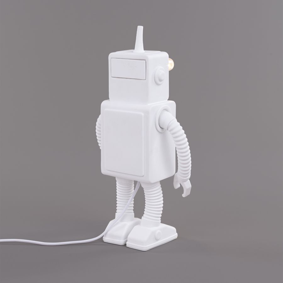 LED Resin Indoor Table Lamp Robot Lamp by Seletti #White