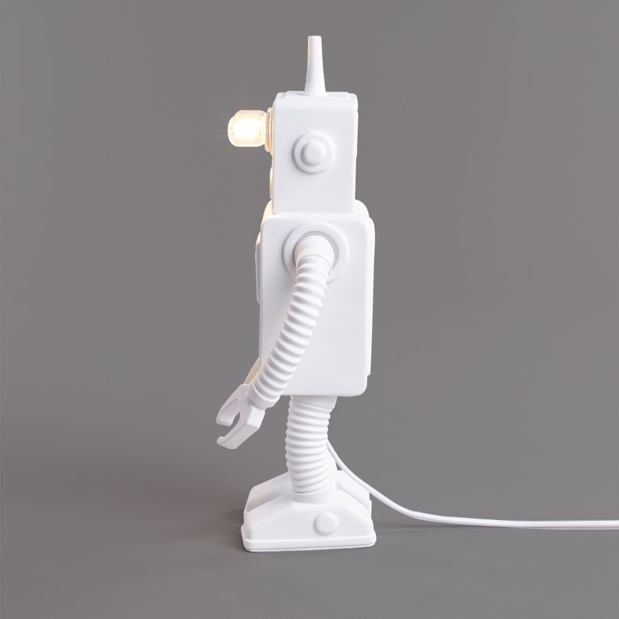 LED Resin Indoor Table Lamp Robot Lamp by Seletti #White