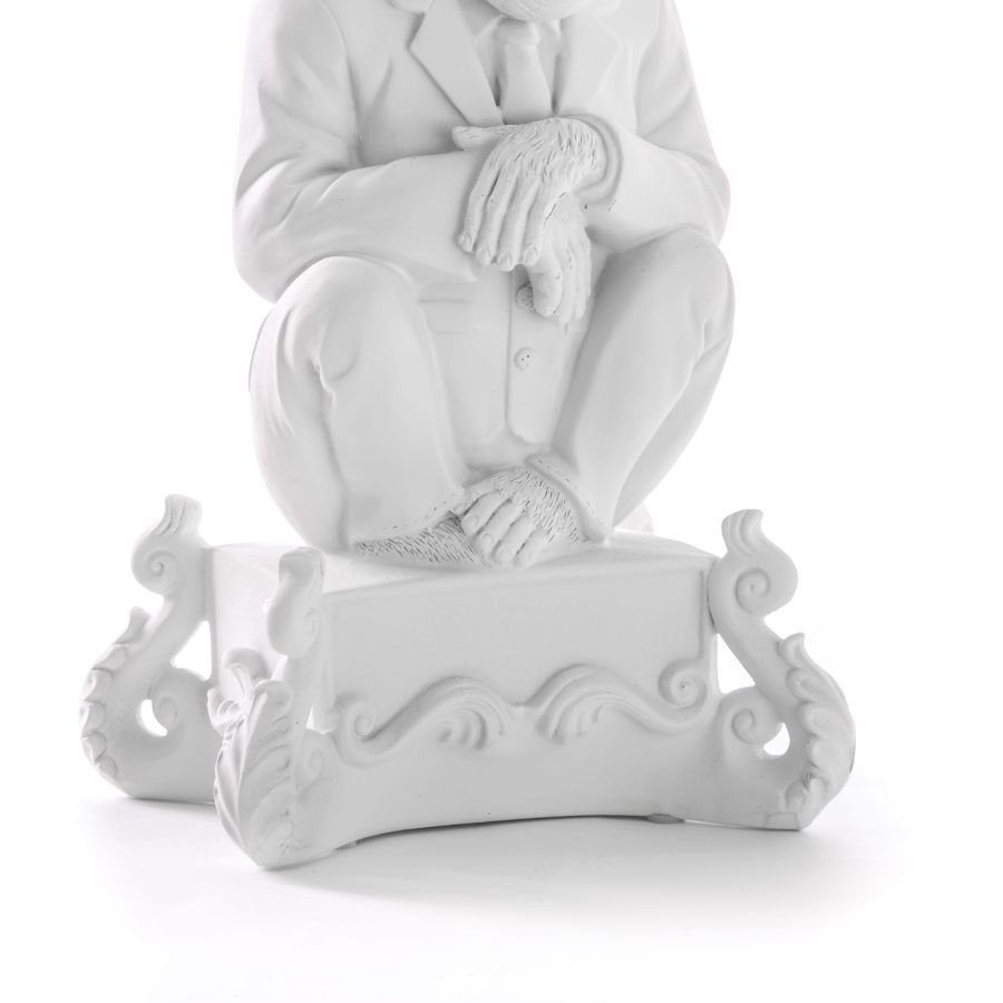 5 Arms Polyresin Candle Holder Burlesque Chimp by Seletti #White