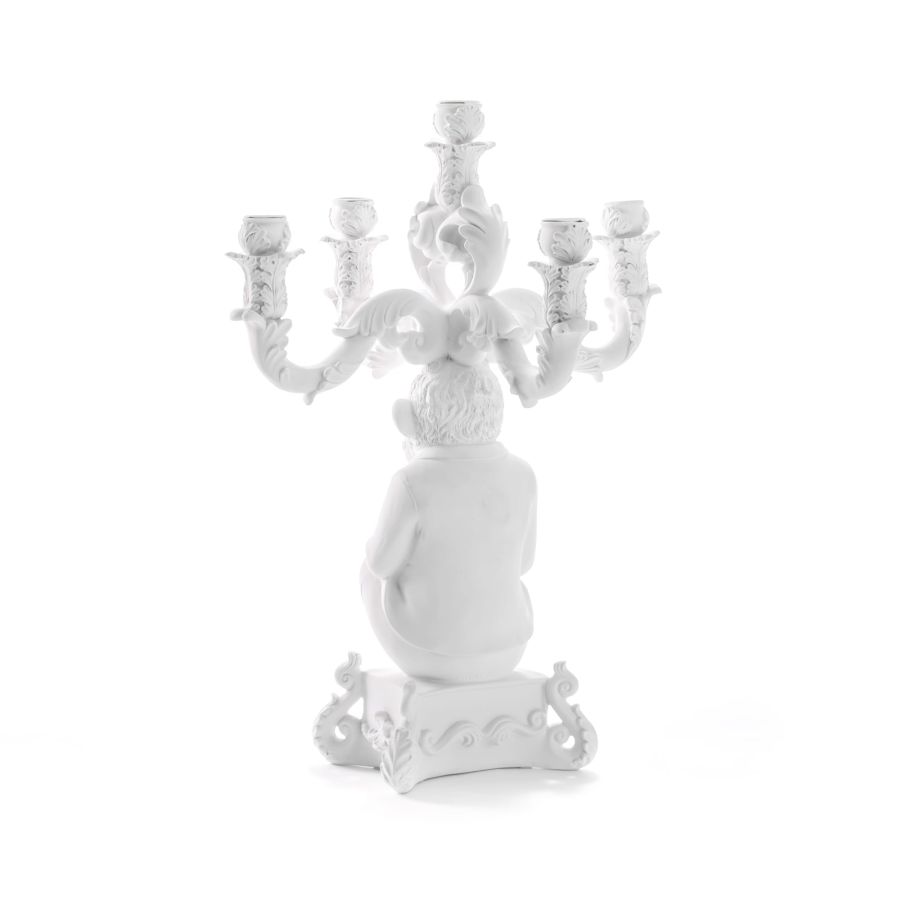 5 Arms Polyresin Candle Holder Burlesque Chimp by Seletti #White