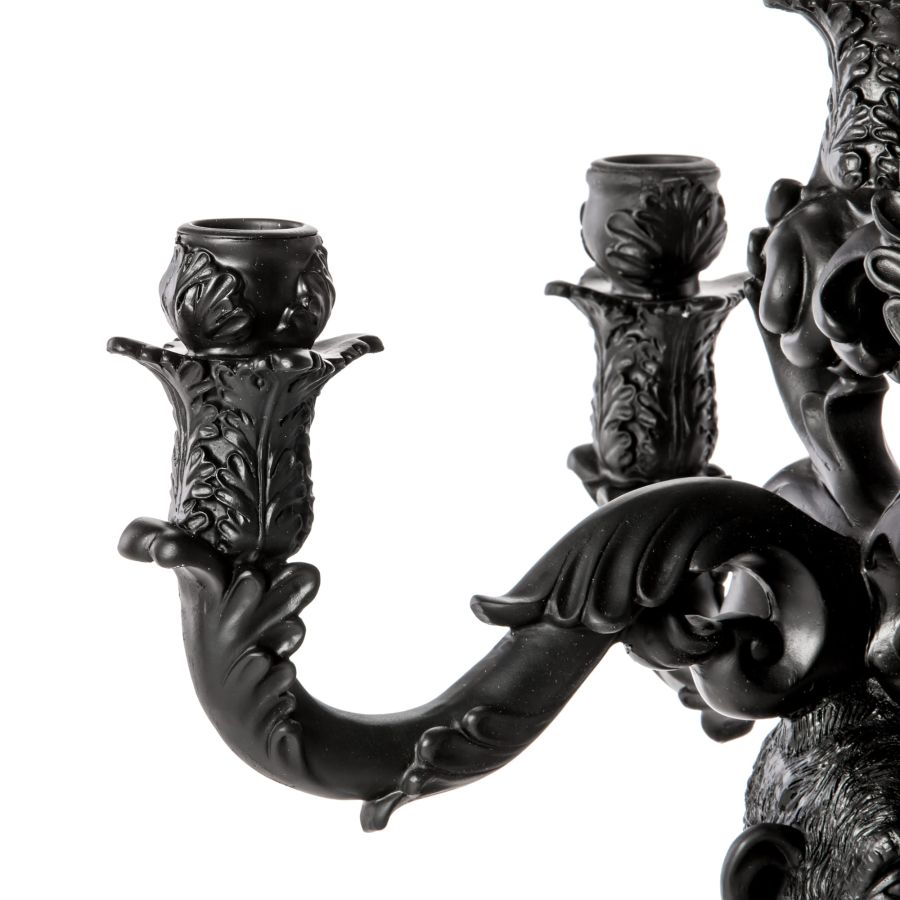 5 Arms Polyresin Candle Holder Burlesque Chimp by Seletti #Black