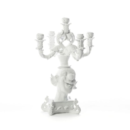 5 Arms Polyresin Candle Holder Burlesque Clown by Seletti #White
