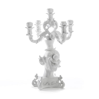 5 Arms Polyresin Candle Holder Burlesque Clown by Seletti #White