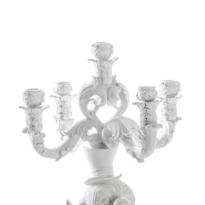 5 Arms Polyresin Candle Holder Burlesque Clown by Seletti #White