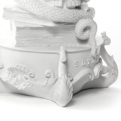 5 arms Polyresin candle holder Giant Burlesque Skull by Seletti #White