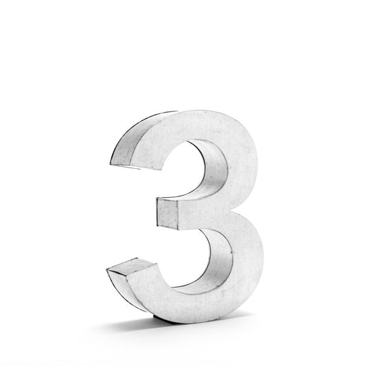 Aluminum Decorative Object Metalvetica Letter "3" by Seletti