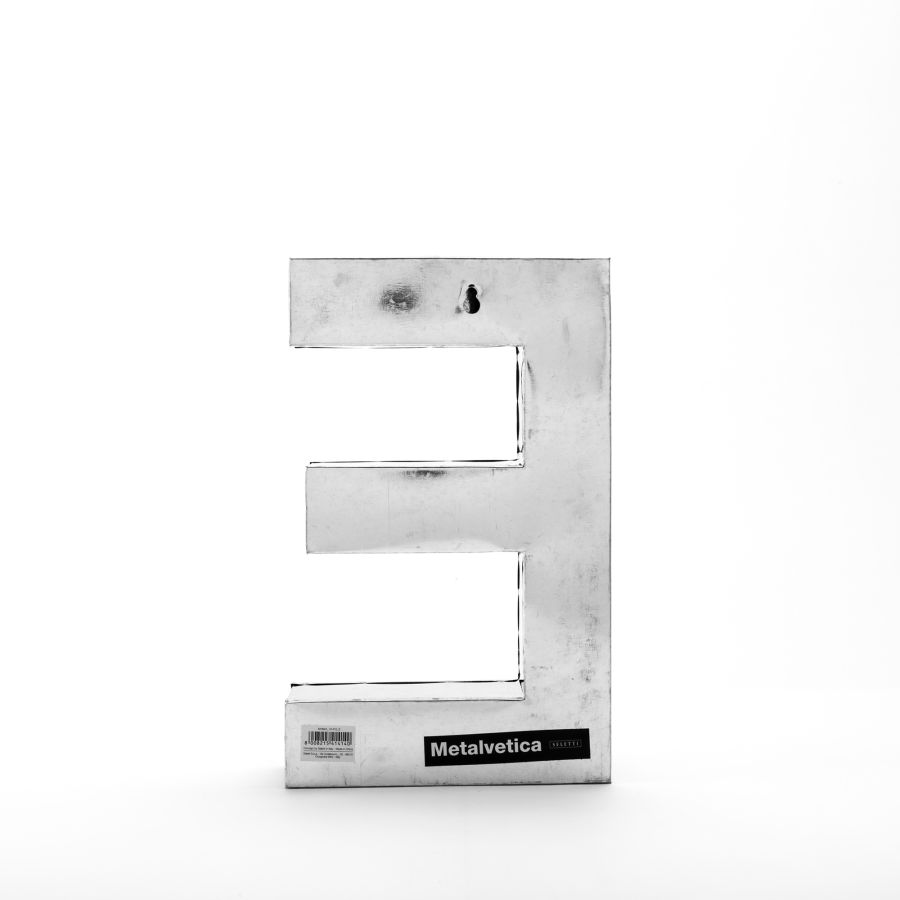 Aluminum Decorative Object Metalvetica Letter "E" by Seletti