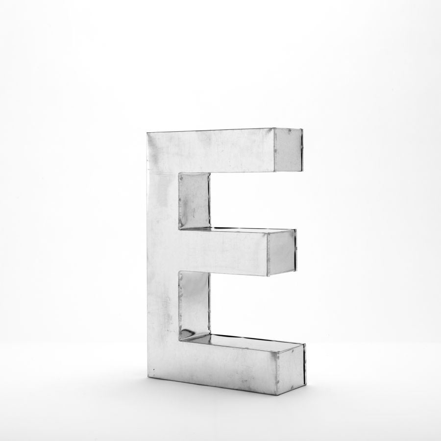 Aluminum Decorative Object Metalvetica Letter "E" by Seletti