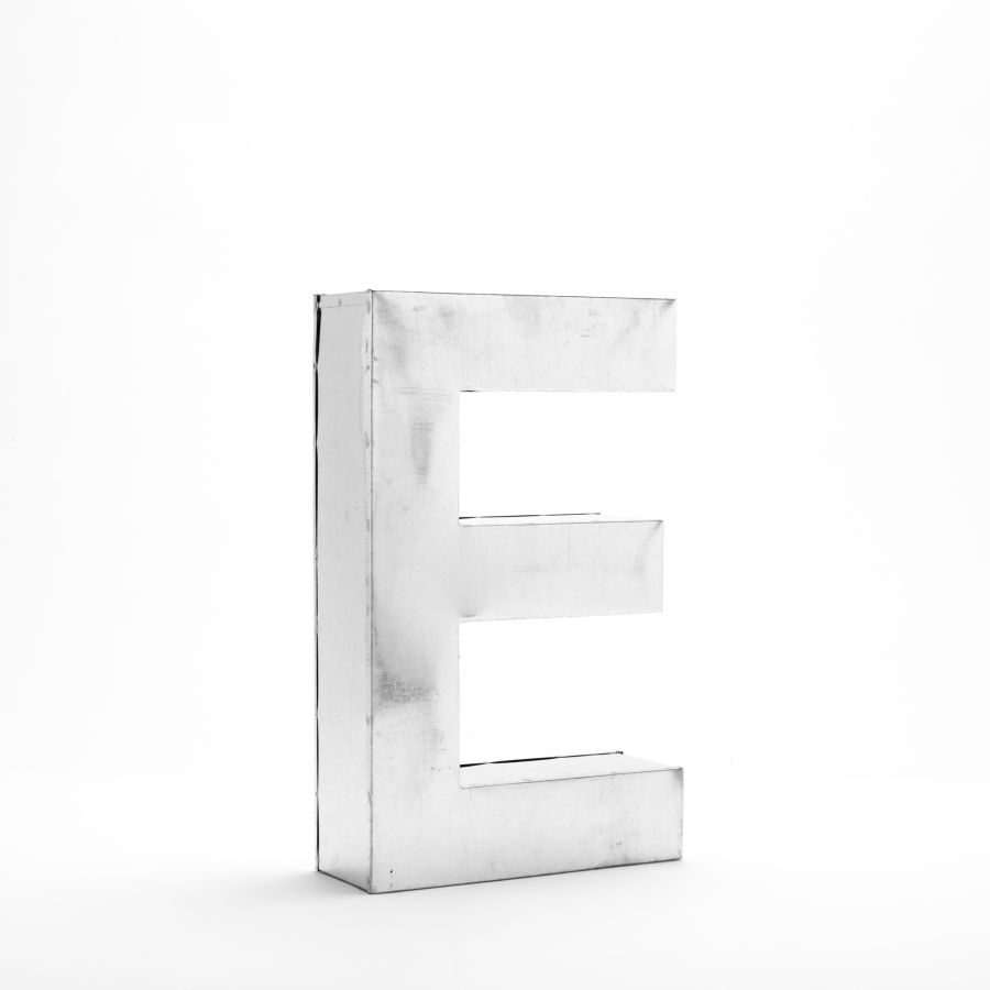 Aluminum Decorative Object Metalvetica Letter "E" by Seletti