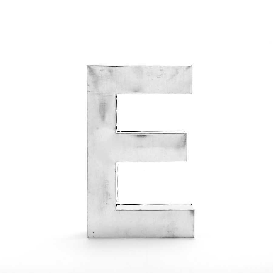 Aluminum Decorative Object Metalvetica Letter "E" by Seletti