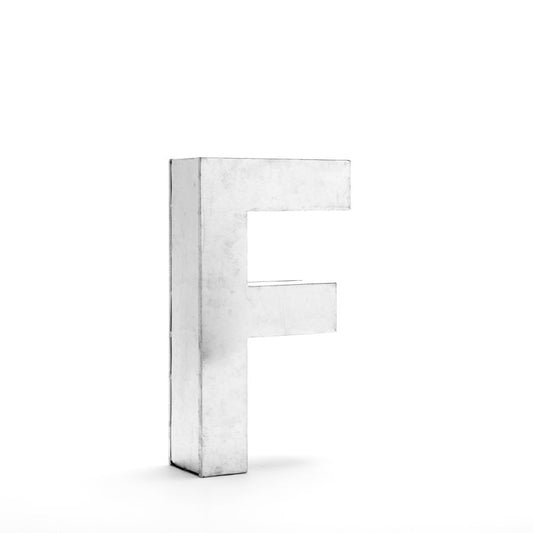 Aluminum Decorative Object Metalvetica Letter "F" by Seletti