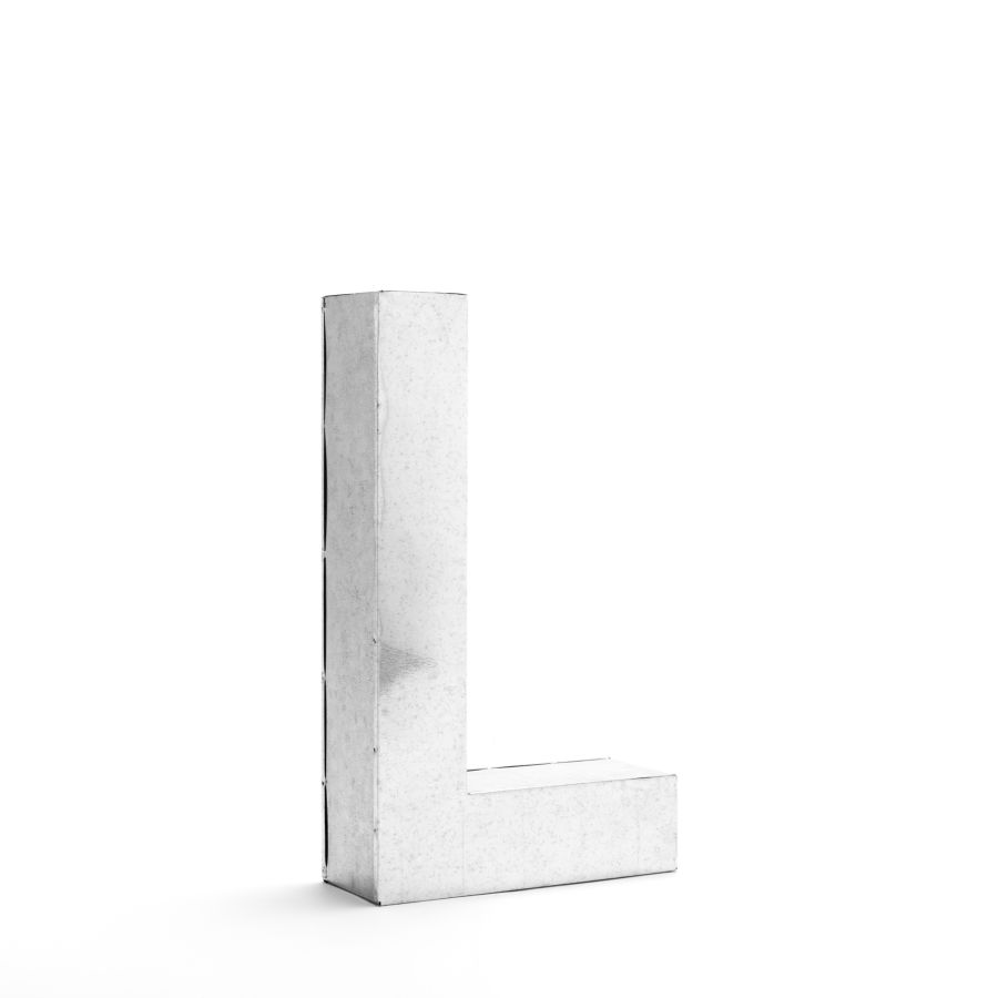 Aluminum Decorative Object Metalvetica Letter "L" by Seletti