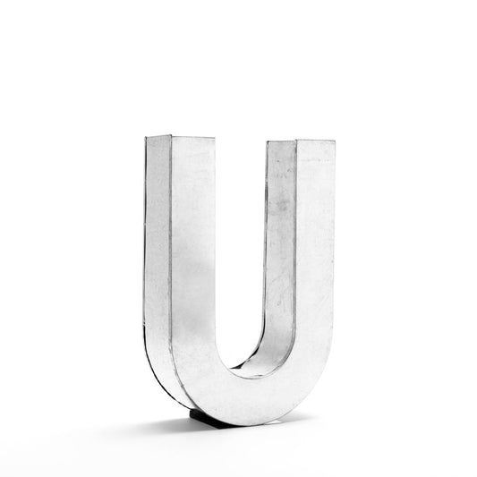 Aluminum Decorative Object Metalvetica Letter "U" by Seletti