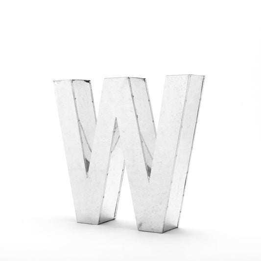 Aluminum Decorative Object Metalvetica Letter "W" by Seletti