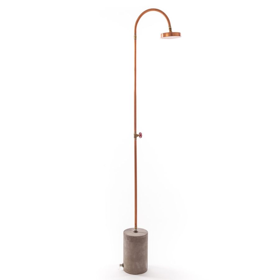 Concrete and Copper combined Outdoor Shower Aquart by Seletti