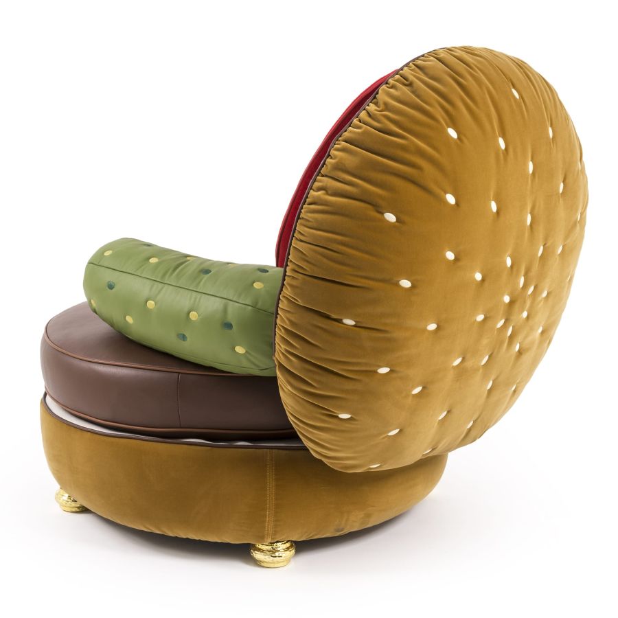 Upholstered fabric easy chair Burgher Chair by Seletti