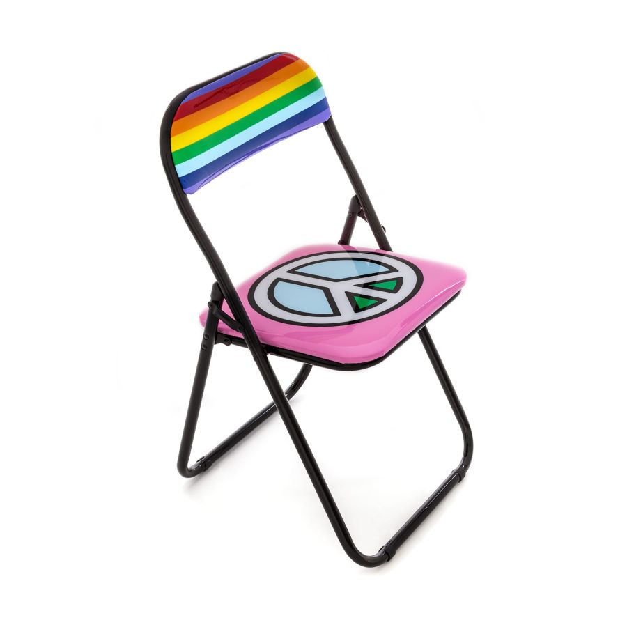 Metal Folding Chair Peace by Seletti