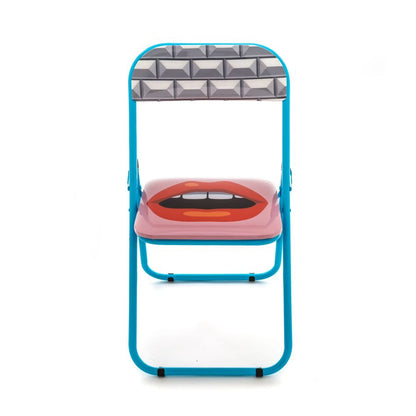Metal Folding Chair Mouth Folding Chair by Seletti