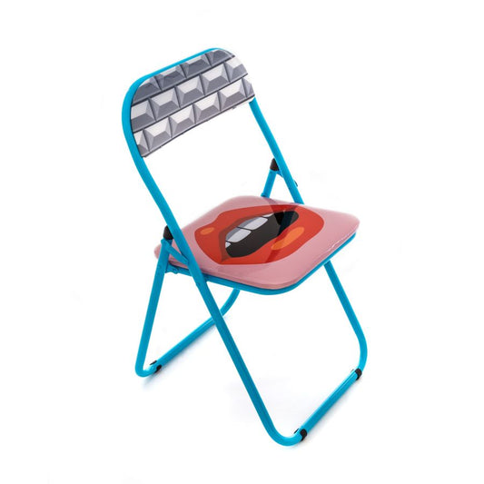 Metal Folding Chair Mouth Folding Chair by Seletti